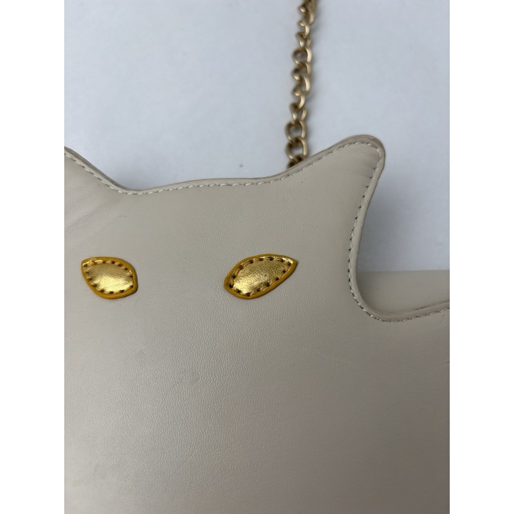 White Cat Shaped Shoulder Purse Gold removable Chain Snap Closure Kidcore Y2K - Picture 3 of 12
